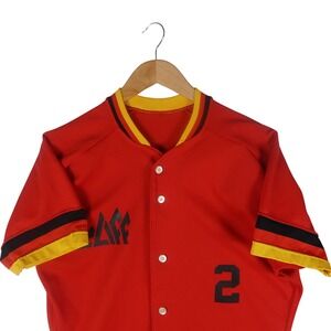 Vintage Rawlings Baseball Jersey Men 42 Red Cliff Number 2 Button Front USA Made